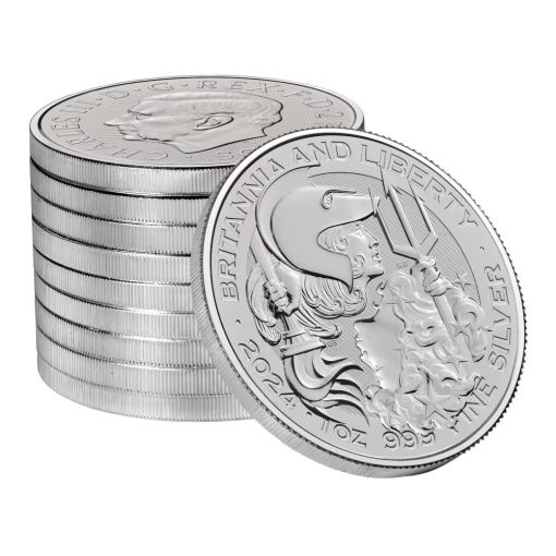 2024 (New) England Britannia and Lady Liberty Silver 1 oz Coin - Image 3