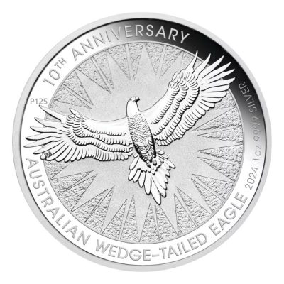 2024年 (新品) オーストラリア「オナガイヌワシ・ワシ・10周年」純銀 1オンス 銀貨
