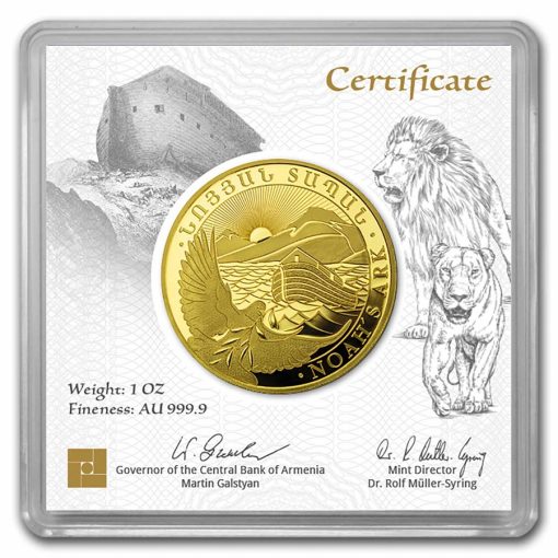 2024年 (新品) アルメニア「ノアの箱舟」純金 1オンス 金貨 - 画像 (3)