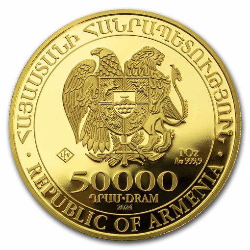 2024年 (新品) アルメニア「ノアの箱舟」純金 1オンス 金貨 - 画像 (2)