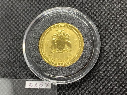 2017 (新品) バルバドス「三つ叉のほこ・トライデント」純金 1/5オンス 金貨 #5657 - 画像 (2)