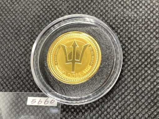 2017 (New) Barbados Trident Gold 1/5oz Coin #5660