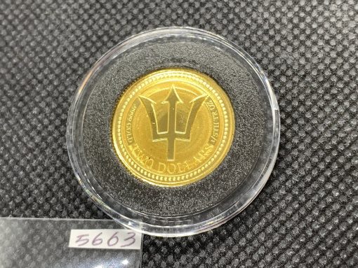 2017 (New) Barbados Trident Gold 1/5oz Coin #5663
