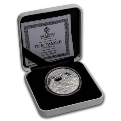 2023 (New) St. Helena Faerie Queene Series Una And The Lion Silver 1 oz Proof Coin