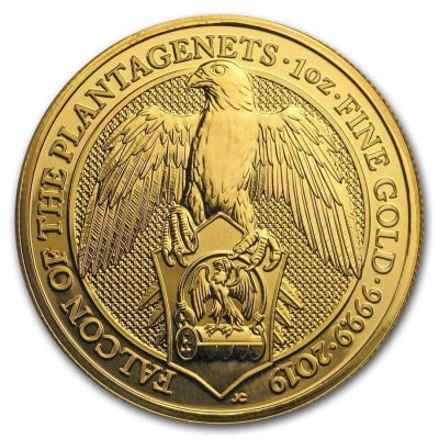 2019年 (新品) イギリス「クィーンズ ビースト・ハヤブサ 隼 ファルコン」純金 1オンス 金貨