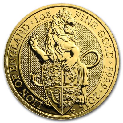 2016年 (新品) イギリス「クィーンズ ビースト・ライオン」純金 1オンス 金貨