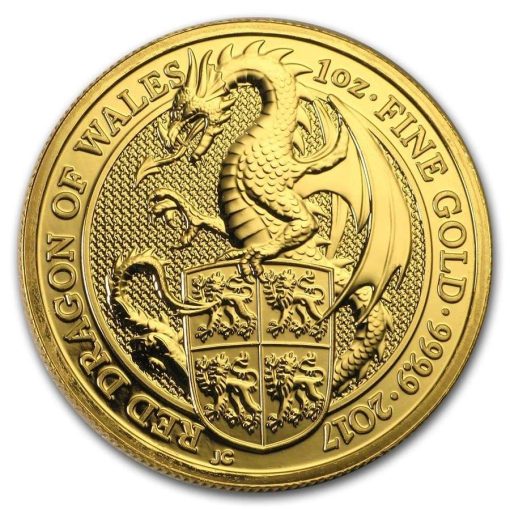 【3日以内に発送】2017年 (新品) イギリス「クィーンズ ビースト・ドラゴン 龍」純金 1オンス 金貨