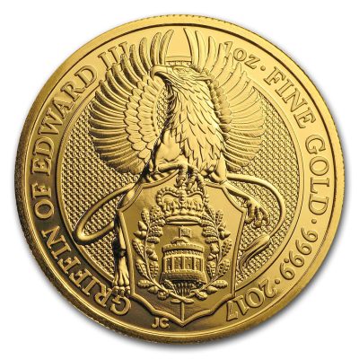 2017年 (新品) イギリス「クィーンズ ビースト・グリフィン」純金 1オンス 金貨