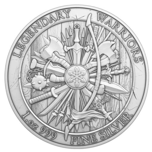 (New) USA Legendary Warriors Genghis Khan Silver 1 oz Round - Image 2