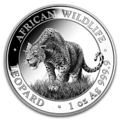 2023 (New) Somalia African Wildlife Leopard Silver 1 oz Coin