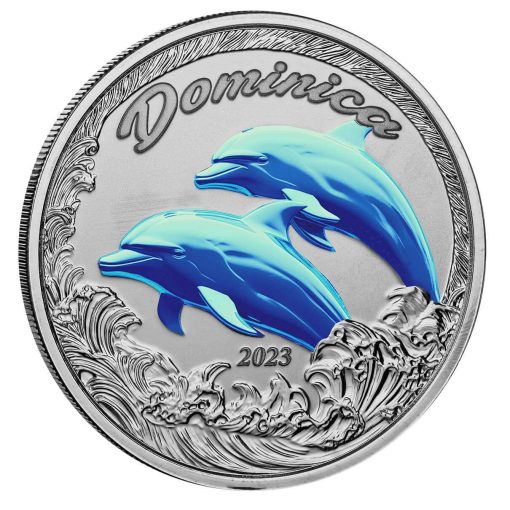 2023 (New) Dominica Dolphin Silver 1 oz Color Proof Coin - Image 4