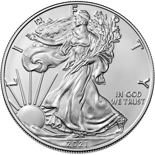 2021年 (新品) アメリカ「イーグル・ウオーキング リバティ」純銀 1オンス 銀貨【1型】PCGS MS70 (発行初日) - 画像 (3)