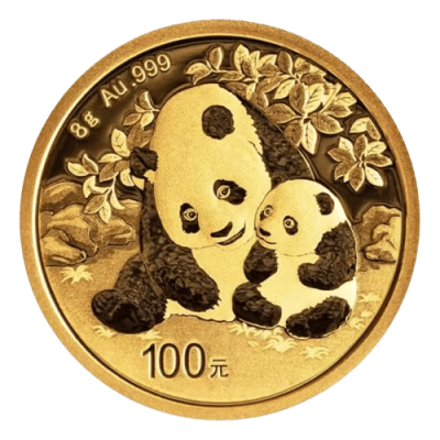 【3 Day Ship】2024 (New) Chinese Panda Gold 8 gram Coin