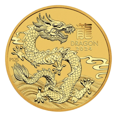 2024 (New) Australia Lunar Series Year of the Dragon Gold 1/20 oz Coin