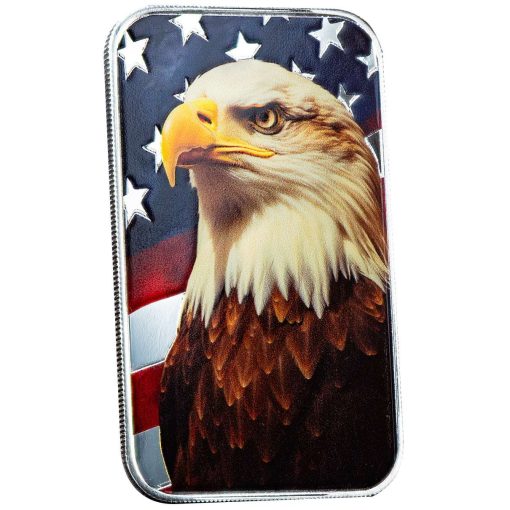 (新品) アメリカ「愛国的ハクトウワシ」純銀 1オンス カラー バー - 画像 (3)