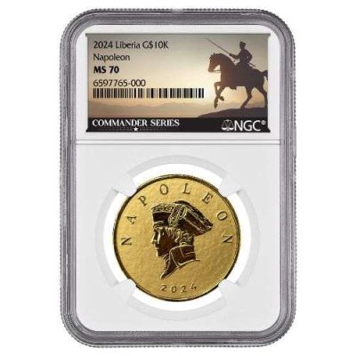 2024年 (新品) リベリア共和国「指揮官シリーズ・ナポレオン ボナパルト」純金 1オンス 金貨 NGC MS70