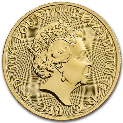 2021 (New) Great Britain Queens Beast The White Greyhound of Richmond Gold 1 oz Coin - Image 2