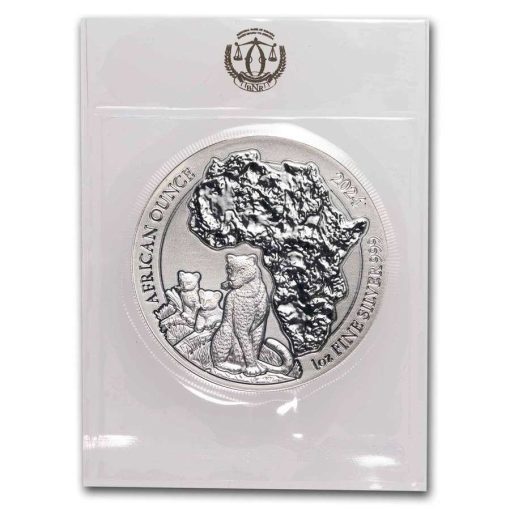 2024年 (新品) ルワンダ「アフリカン・レオパード」純銀 1オンス 銀貨 - 画像 (3)