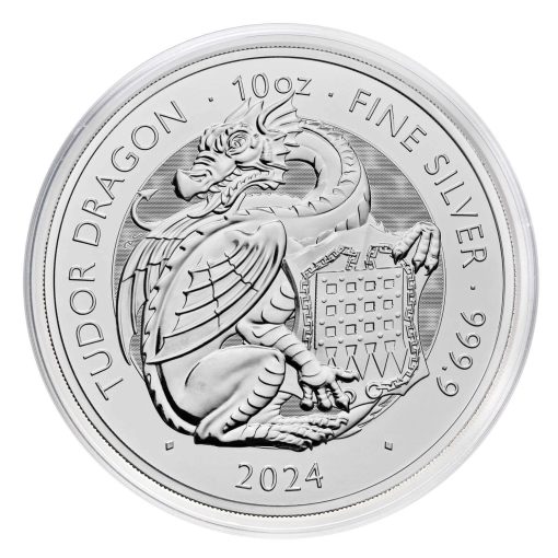 2024年 (新品) イギリス「ロイヤルチューダービースト・ウェールズのドラゴン」純銀 10オンス 銀貨 - 画像 (5)