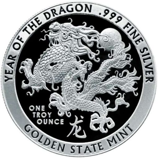(新品) アメリカ ゴールデンステートミント「干支 十二支・辰年 龍年」純銀 1オンス メダル