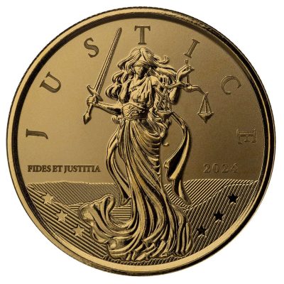 【3日以内に発送】2024年 (新品) ジブラルタル「正義の女神」純金 1オンス 金貨