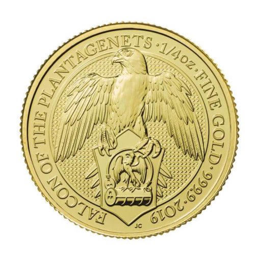 2019 (New) Great Britain Queens Beast The Falcon  Gold 1/4 oz Coin