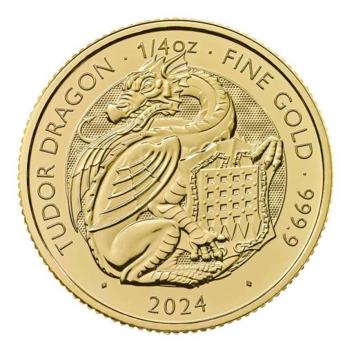 2024 (New) Great Britain The Royal Tudor Beast The Welsh Dragon Gold 1/4 oz Coin