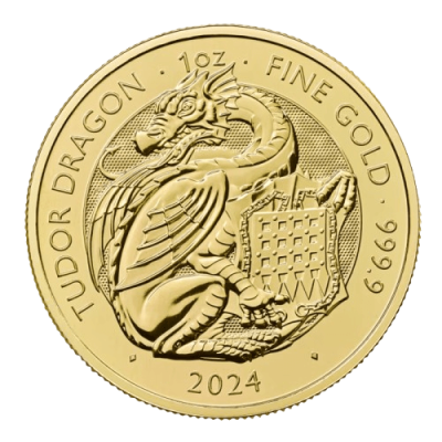 2024年 (新品) イギリス「ロイヤルチューダービースト・ウェールズのドラゴン」純金 1オンス 金貨