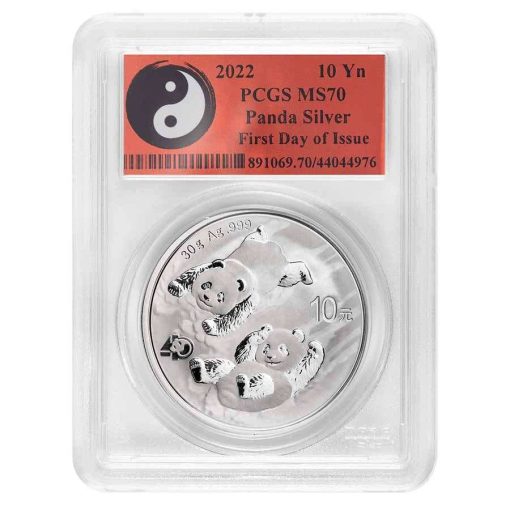 2022 (New) Chinese Panda First Release Silver 30 gram Coin PCGS MS70 (First Day of Issue)