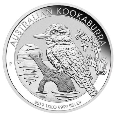 2019年 (新品) オーストラリア「クッカバラ・ワライカワセミ」純銀 1キロ 銀貨
