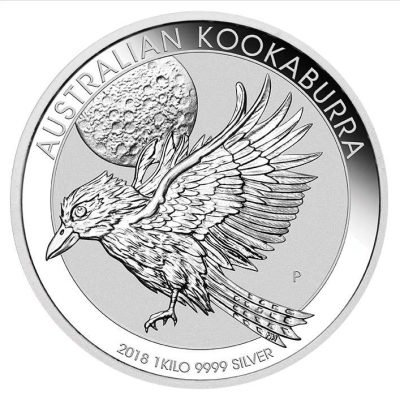 2018年 (新品) オーストラリア「クッカバラ・ワライカワセミ」純銀 1キロ 銀貨