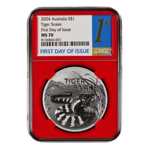 2024 (New) Australia's Most Dangerous Tiger Snake Silver 1 oz Coin NGC MS70