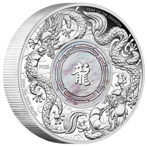 2024 (New) Australia Double Dragon With Mother Of Pearl Silver 2 oz Proof Coin - Image 4