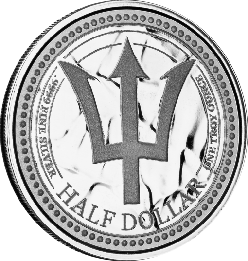 2024 (New) Barbados Trident Silver 1 oz Coin - Image 4