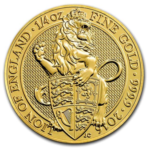 2016 (New) Great Britain Queens Beast The Lion Gold 1/4 oz Coin