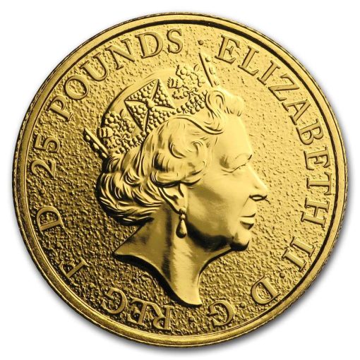 2017年 (新品) イギリス「クィーンズ ビースト・グリフィン」純金 1/4オンス 金貨 - 画像 (2)