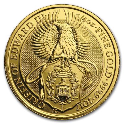 2017年 (新品) イギリス「クィーンズ ビースト・グリフィン」純金 1/4オンス 金貨