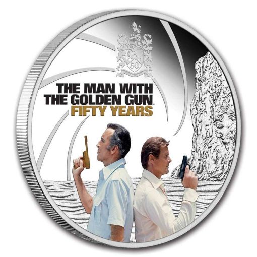 2024年 (新品) ツバル「ジェームズ ボンド・黄金銃を持つ男・50周年」純銀 1オンス プルーフ 銀貨 - 画像 (4)