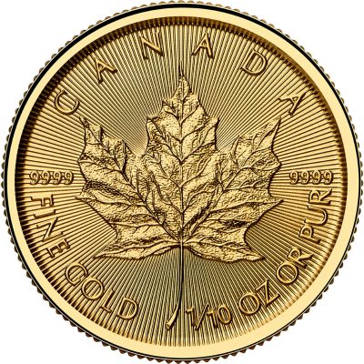 2025年 (新品) カナダ「メイプルリーフ」純金 1/10オンス 金貨
