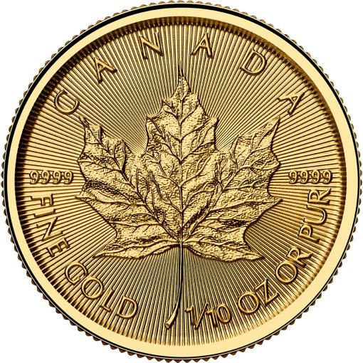 2025 (New) Canadian Maple Leaf Gold 1/10 oz Coin