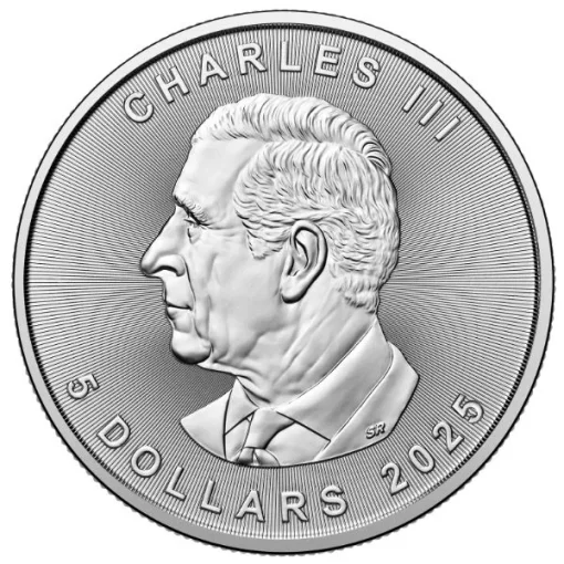 2025年 (新品) カナダ「メイプルリーフ」純銀 1オンス 銀貨 - 画像 (2)