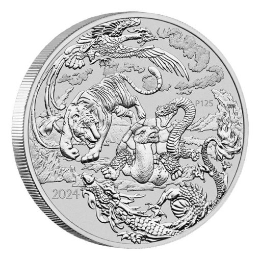 2024年 (新品) オーストラリア「四神」純銀 1オンス 銀貨 - 画像 (3)