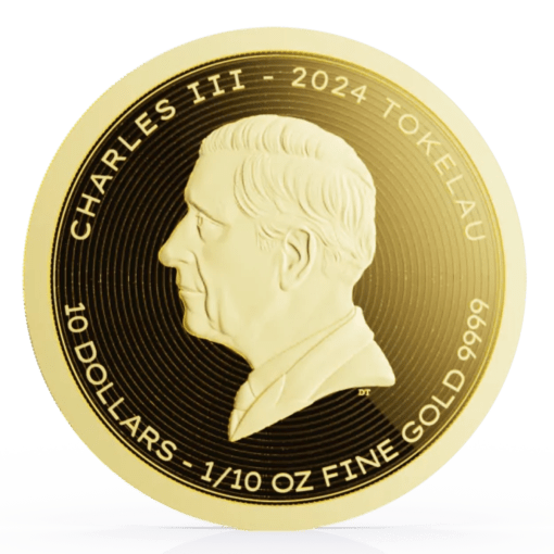 キラキラ様用トケラウ金貨　1/10オンス 2024年 (新品)トケラウ「ビバット・ヒューマニタス」純金 1/10
