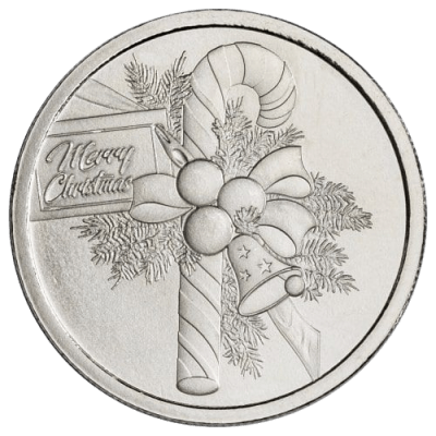 (New) USA Candy Cane Christmas Silver 1 oz Round