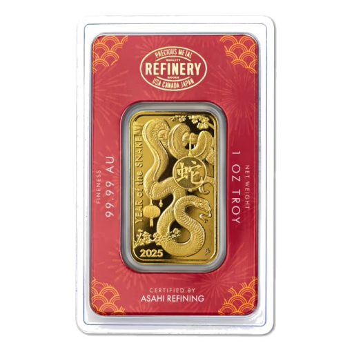 2025 (New) Asahi Lunar Year of the Snake Gold 1 oz Bar