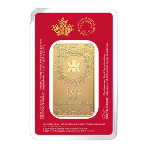 【3日以内に発送】2025年 (新品) カナダ 王立造幣局「干支 十二支・巳年 蛇年」純金 1オンス バー - 画像 (2)