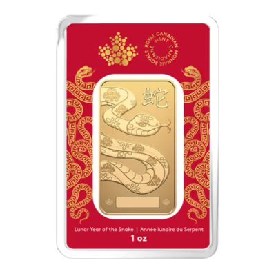 【3日以内に発送】2025年 (新品) カナダ 王立造幣局「干支 十二支・巳年 蛇年」純金 1オンス バー