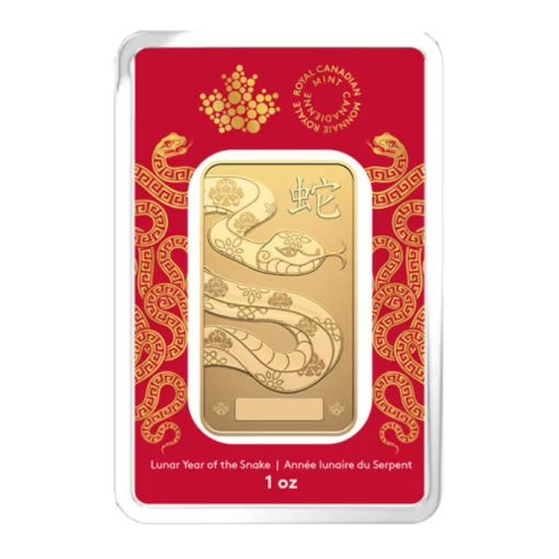 【3日以内に発送】2025年 (新品) カナダ 王立造幣局「干支 十二支・巳年 蛇年」純金 1オンス バー