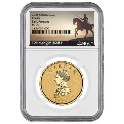 2025年 (新品) サモア「指揮官シリーズ・カエサル」純金 1オンス 金貨 NGC PL70