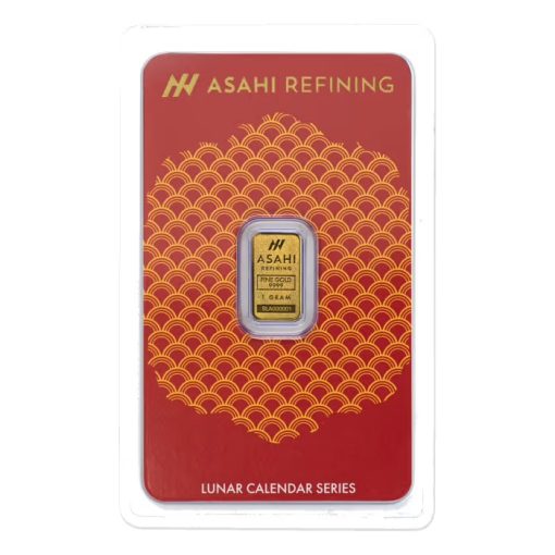 2025 (New) Asahi Lunar Snake Gold 1 gram Bar - Image 2